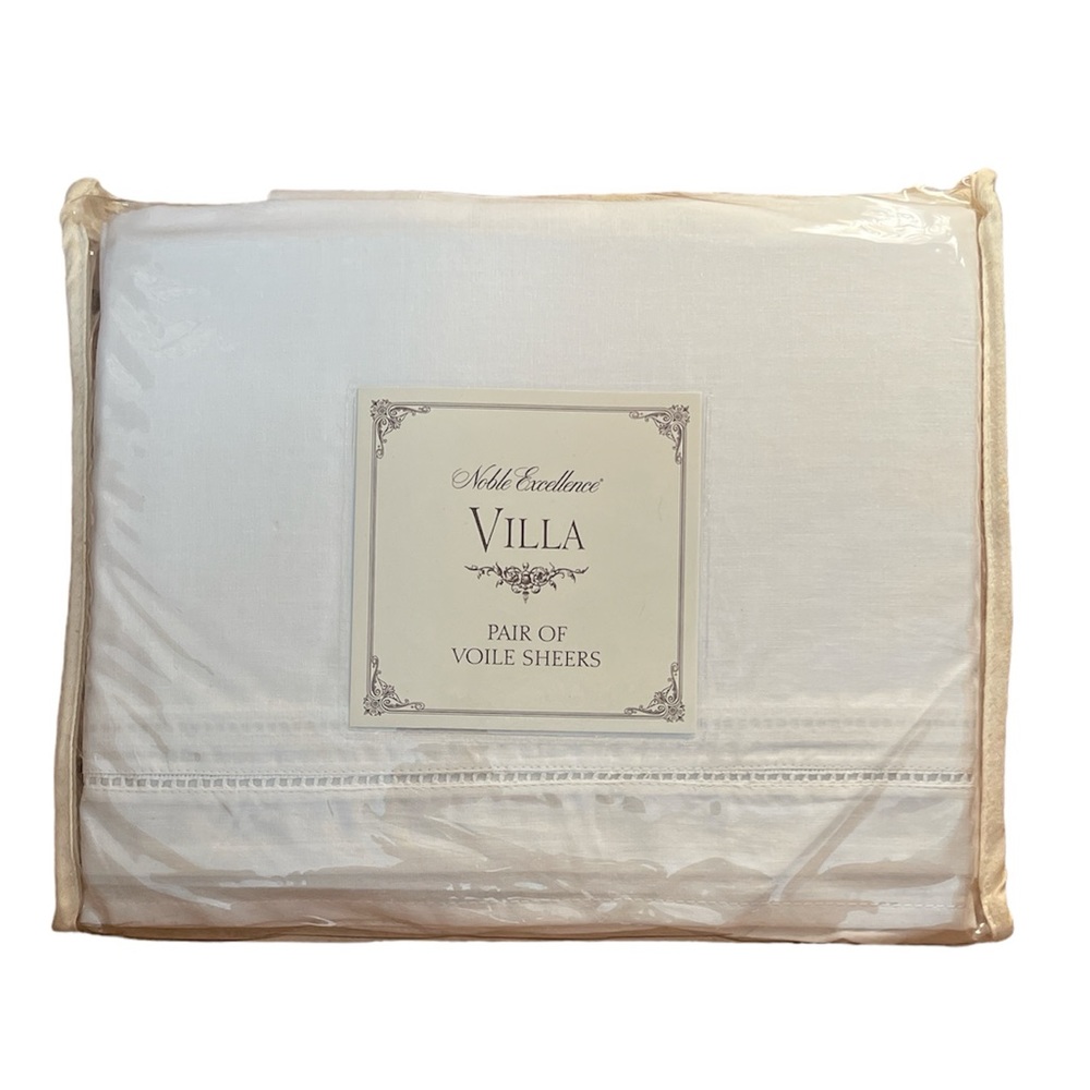 Noble Excellence Villa Pair of Voile Sheers 42” x 84” w/ 2” Header 100% Cotton